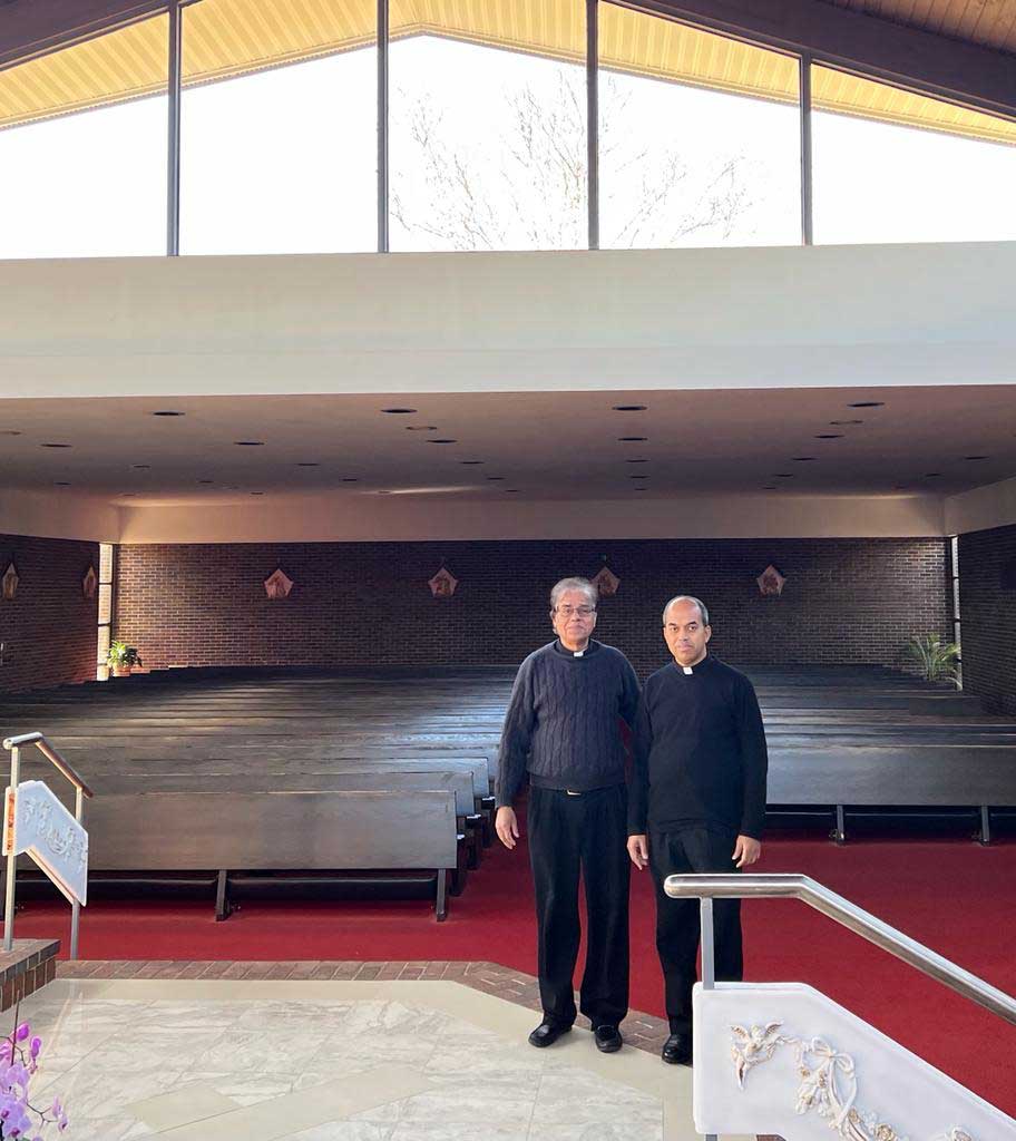 Fr. Joseph J. Palackal, CMI. with Fr. Joseph Pullikkattil, the vicar of St. Thomas Syro Malabar Church, Hartford, Connecticut, USA .